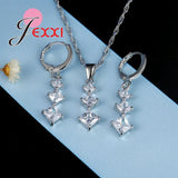Silver Clear Austrian Crystals Jewelry Set for Her