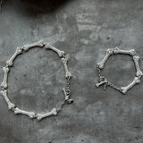 Silver Collar Chain Choker Necklace Crystal Spliced Bracelet Set