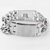 Men's Cuban Link Chain Bracelet ID Tape Stainless Steel 22.5cm*22.5mm