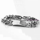 Men's Cuban Link Chain Bracelet ID Tape Stainless Steel 22.5cm*22.5mm