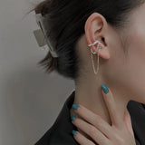 Crystal Clip On Earrings Silver Chain Jewelry