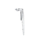 Crystal Clip On Earrings Silver Chain Jewelry