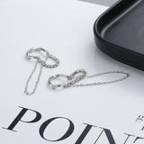 Crystal Clip On Earrings Silver Chain Jewelry