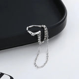 Crystal Clip On Earrings Silver Chain Jewelry
