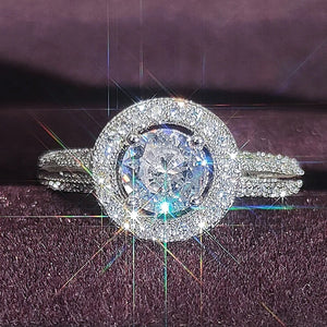 Silver Engagement Ring for Women Wedding Christmas Party R220