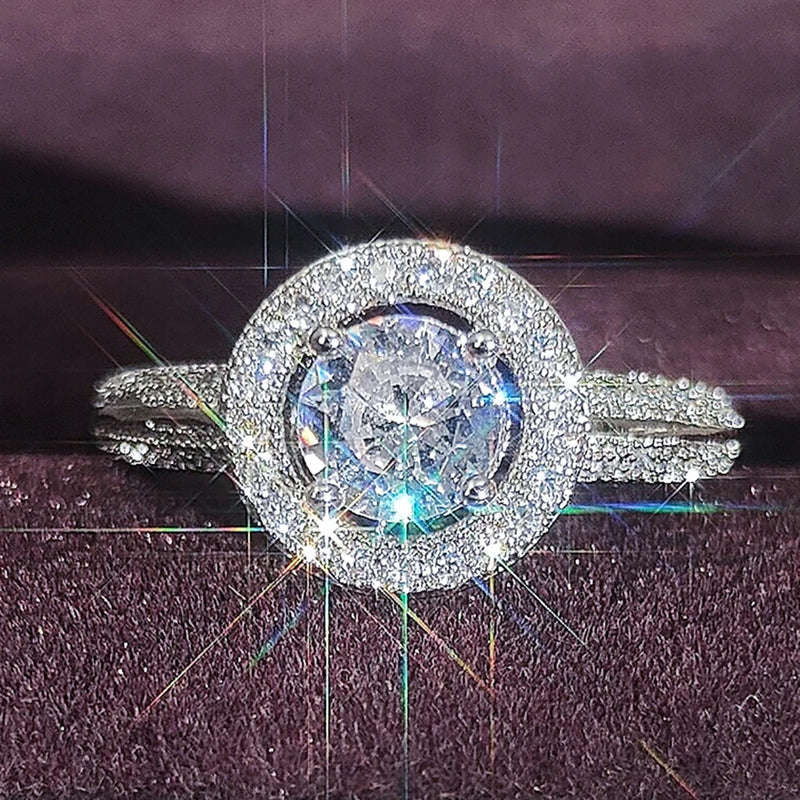 Silver Engagement Ring for Women Wedding Christmas Party R220