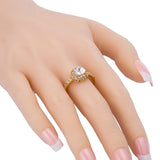 Austria Crystal Wedding Engagement Ring with CZ Ring Jewelry