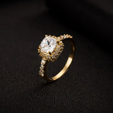 Austria Crystal Wedding Engagement Ring with CZ Ring Jewelry
