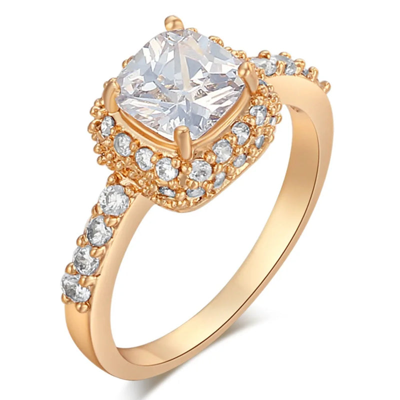 Austria Crystal Wedding Engagement Ring with CZ Ring Jewelry