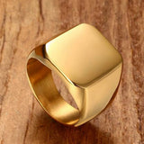 Silver Stainless Steel Ring Friendship Men Women Square Ring US Size7-12