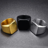 Silver Stainless Steel Ring Friendship Men Women Square Ring US Size7-12