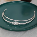 Pearl Rhinestone Tiara Wedding Hair Accessories For Women Bride Hairband