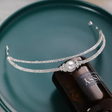 Pearl Rhinestone Tiara Wedding Hair Accessories For Women Bride Hairband
