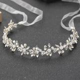 Silver Crystal Rhinestone Tiara Headbands for Wedding Hair