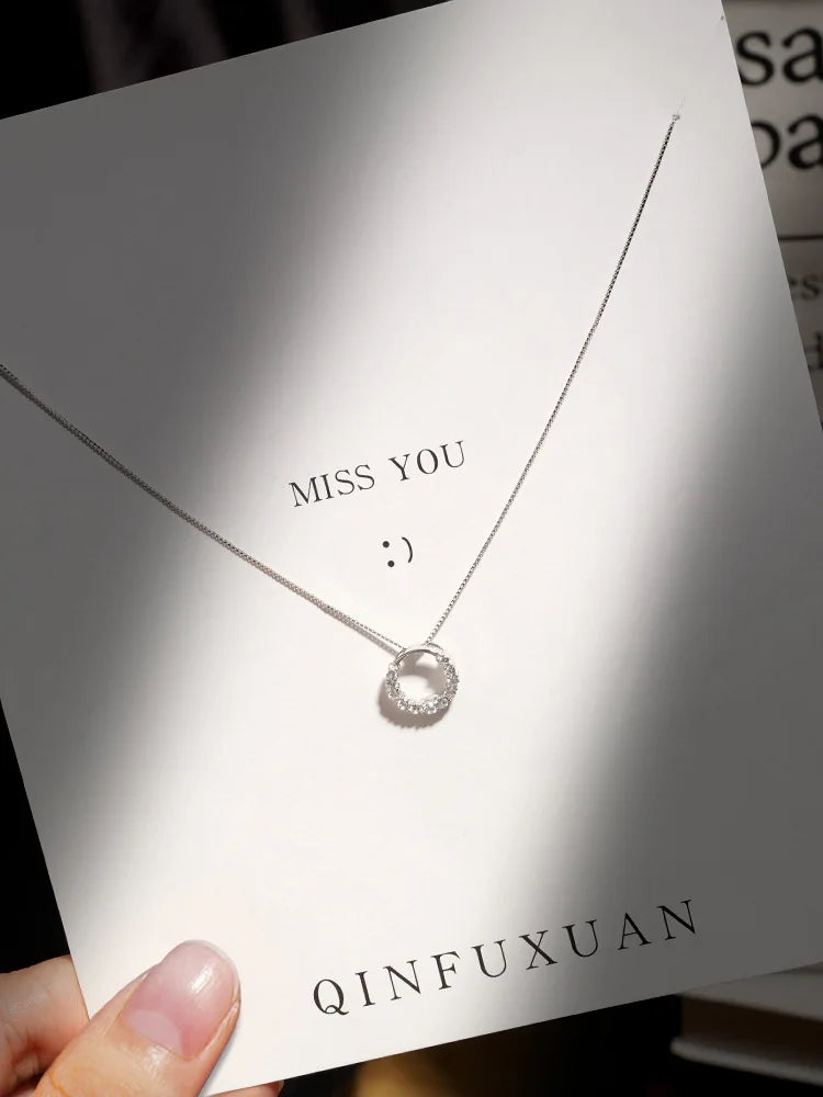 Silver Micro Zircon Pendant Necklaces for Women