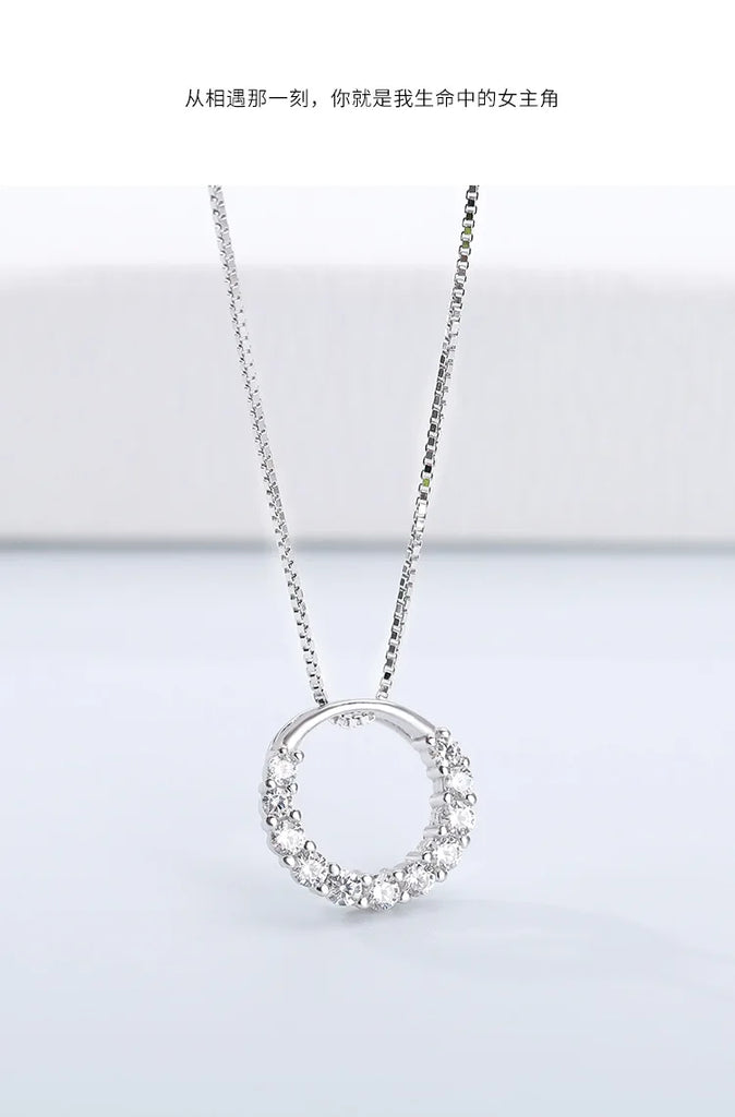 Silver Micro Zircon Pendant Necklaces for Women
