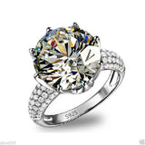 Silver Huge Bridal Wedding Engagement Ring size 6-11