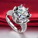 Silver Huge Bridal Wedding Engagement Ring size 6-11
