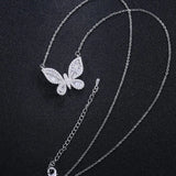 Butterfly Shape CZ Zirconia Pendant Necklace for Women