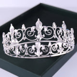 Silver Pearls Round Crowns Crystal Rhinestone Princess Diadems Wedding Bridal