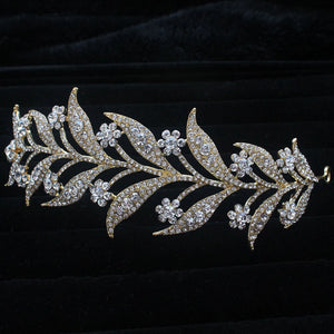 Silver Rose Tiaras Crowns Crystal Rhinestone Bridal Hair Accessories