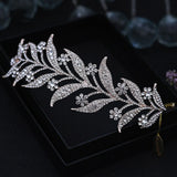 Silver Rose Tiaras Crowns Crystal Rhinestone Bridal Hair Accessories