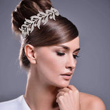 Silver Rose Tiaras Crowns Crystal Rhinestone Bridal Hair Accessories