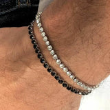 Stainless Steel Chain Tennis Bracelet CZ Charms Jewelry Men Women
