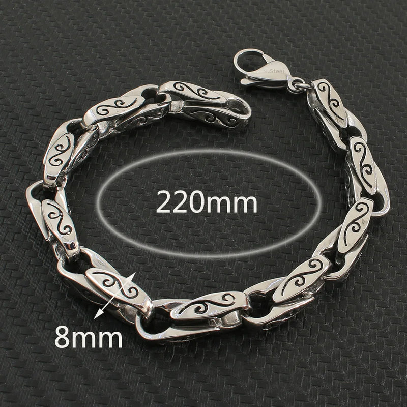 Silver Stainless Steel Jewelry Chains Bracelet For Men & Women