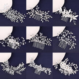 Silver Tiaras Hair Combs Pearls Rhinestone Wedding Bridal Hair Accessories