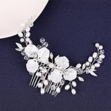 Silver Tiaras Hair Combs Pearls Rhinestone Wedding Bridal Hair Accessories