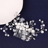 Silver Tiaras Hair Combs Pearls Rhinestone Wedding Bridal Hair Accessories
