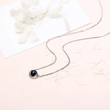 Silver Pink Stone Pendant Necklace with Chain