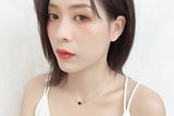 Silver Pink Stone Pendant Necklace with Chain