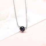 Silver Pink Stone Pendant Necklace with Chain
