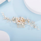 Silver Rhinestone Pearl Bridal Hair Comb Wedding Hair Accessories