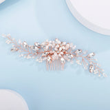 Silver Rhinestone Pearl Bridal Hair Comb Wedding Hair Accessories