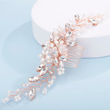 Silver Rhinestone Pearl Bridal Hair Comb Wedding Hair Accessories