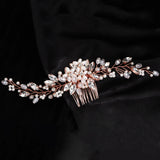 Silver Rhinestone Pearl Bridal Hair Comb Wedding Hair Accessories