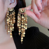Metallic Vintage Tassel Earrings for Women