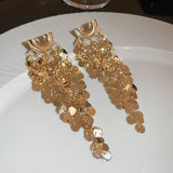 Metallic Vintage Tassel Earrings for Women