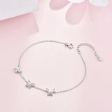 Clear Zircon Butterfly Charm Bracelet: Wedding Party Jewelry