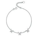 Clear Zircon Butterfly Charm Bracelet: Wedding Party Jewelry