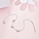 Clear Zircon Butterfly Charm Bracelet: Wedding Party Jewelry