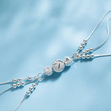 Silver Plated Round Bead Charm Bracelet for Women Girls SL279