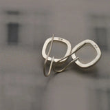 Silvery Stone Square Clip Earrings Women's Fine Jewelry S92