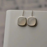 Silvery Stone Square Clip Earrings Women's Fine Jewelry S92