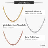 2mm Round Box Chain Necklace Stainless Steel Never Fade Rose Tone Solid Metal