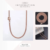 2mm Round Box Chain Necklace Stainless Steel Never Fade Rose Tone Solid Metal
