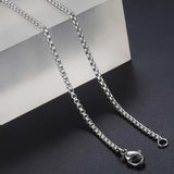 2mm Round Box Chain Necklace Stainless Steel Never Fade Rose Tone Solid Metal